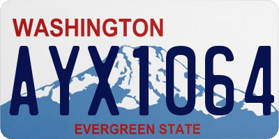 WA license plate AYX1064