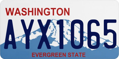 WA license plate AYX1065