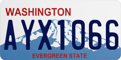 WA license plate AYX1066