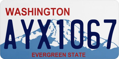 WA license plate AYX1067