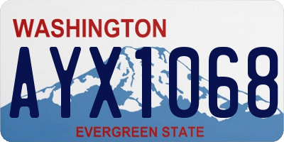 WA license plate AYX1068