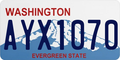 WA license plate AYX1070