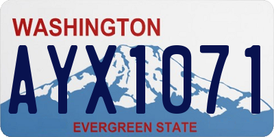 WA license plate AYX1071