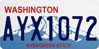 WA license plate AYX1072