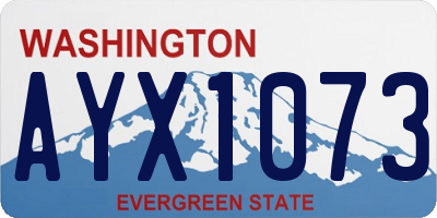 WA license plate AYX1073