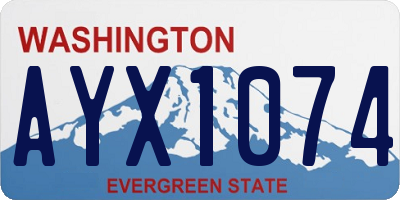 WA license plate AYX1074