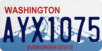 WA license plate AYX1075