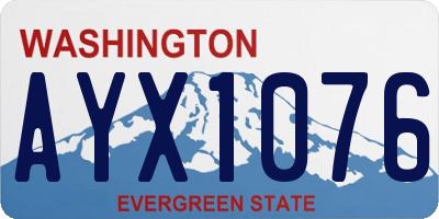 WA license plate AYX1076