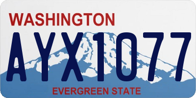 WA license plate AYX1077