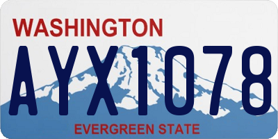 WA license plate AYX1078