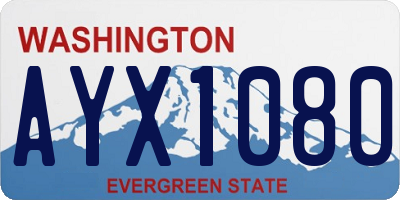 WA license plate AYX1080