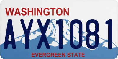 WA license plate AYX1081