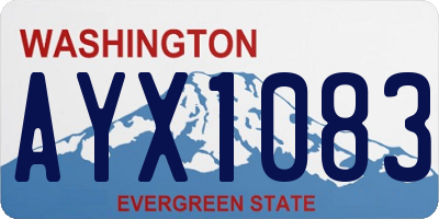 WA license plate AYX1083