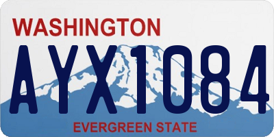 WA license plate AYX1084