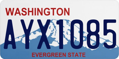 WA license plate AYX1085