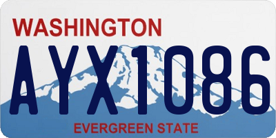 WA license plate AYX1086