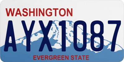 WA license plate AYX1087