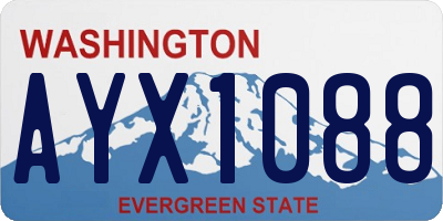 WA license plate AYX1088