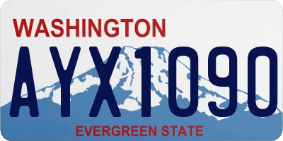 WA license plate AYX1090