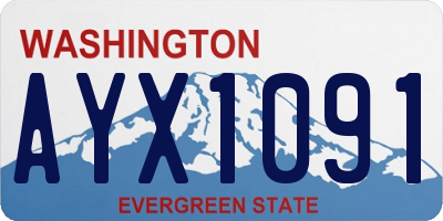 WA license plate AYX1091