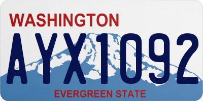 WA license plate AYX1092