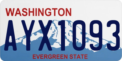 WA license plate AYX1093