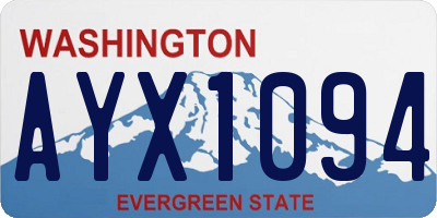 WA license plate AYX1094