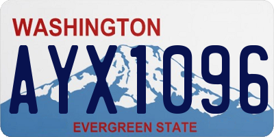 WA license plate AYX1096