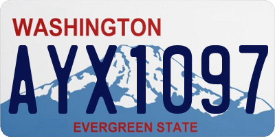 WA license plate AYX1097