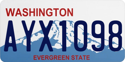 WA license plate AYX1098