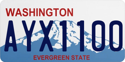 WA license plate AYX1100