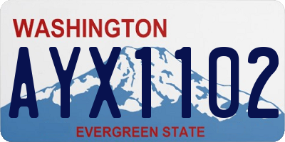 WA license plate AYX1102