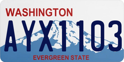 WA license plate AYX1103