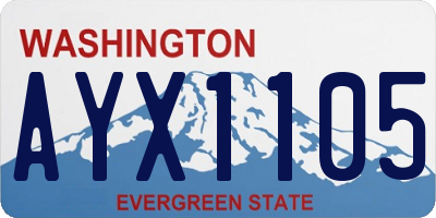 WA license plate AYX1105