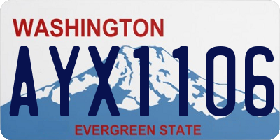 WA license plate AYX1106