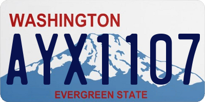 WA license plate AYX1107