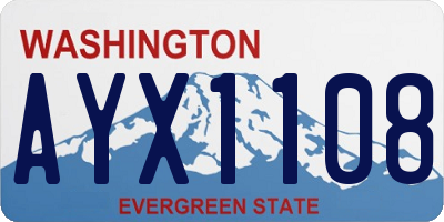 WA license plate AYX1108