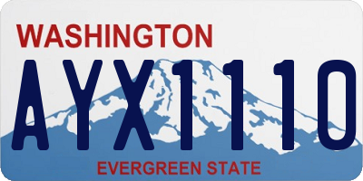 WA license plate AYX1110