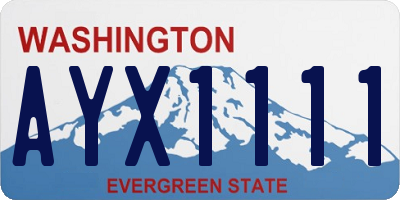 WA license plate AYX1111