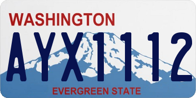 WA license plate AYX1112