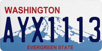 WA license plate AYX1113