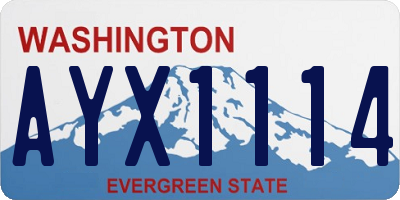 WA license plate AYX1114