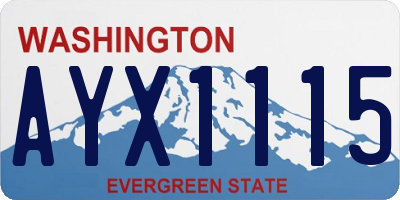 WA license plate AYX1115