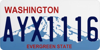 WA license plate AYX1116