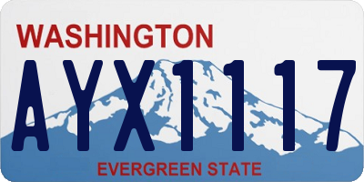 WA license plate AYX1117