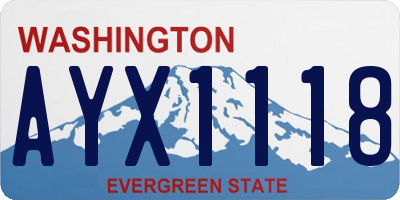 WA license plate AYX1118