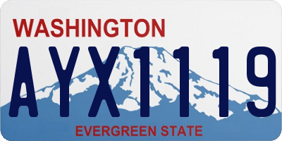 WA license plate AYX1119