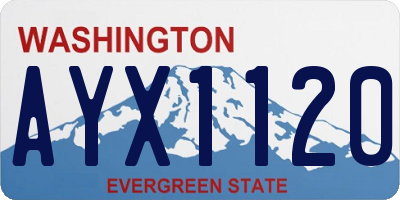 WA license plate AYX1120