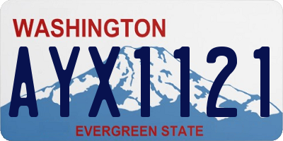 WA license plate AYX1121