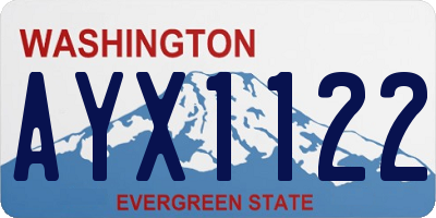 WA license plate AYX1122